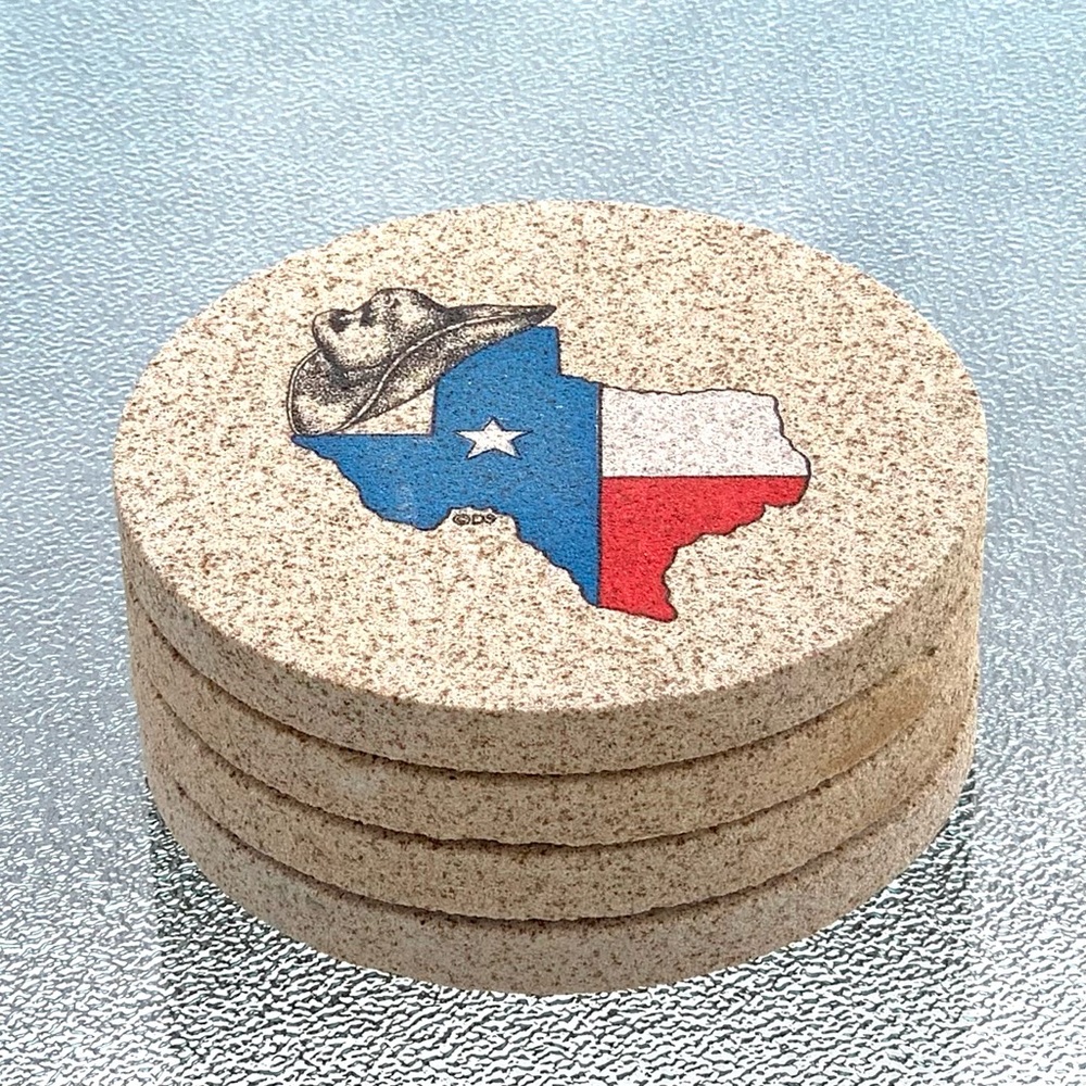 Thirstystone Stoneware Texas Coaster ~ Set of 4